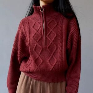 Women's BDG Cable Knit Half-Zip Sweater